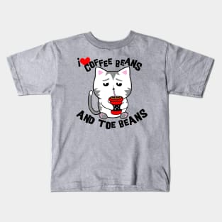 I Love Coffee Beans And Toe Beans Kids T-Shirt